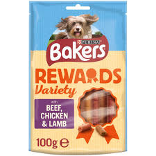 Purina Bakers Rewards Variety Dog Treats Beef Chicken and Lamb 100g