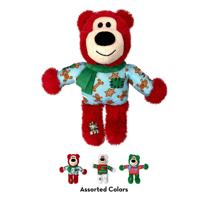 KONG Christmas Holiday Wild Knots Bear Dog Toy - Assorted Colours