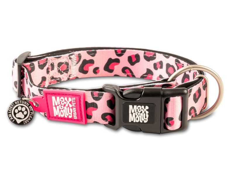 Max & Molly Leopard Pink Smart ID collar - PetWorld