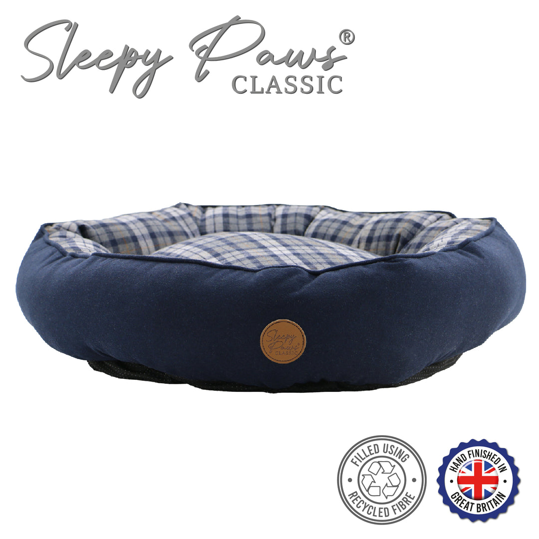 Sleepy Paws Tartan Donut bed