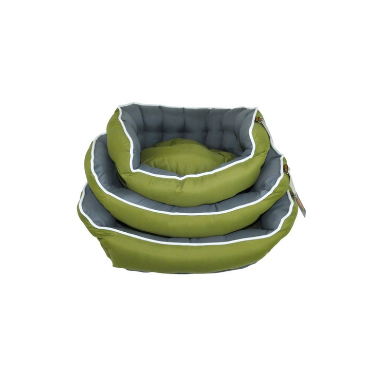 Snuggle Touch green bed with reversible cushion