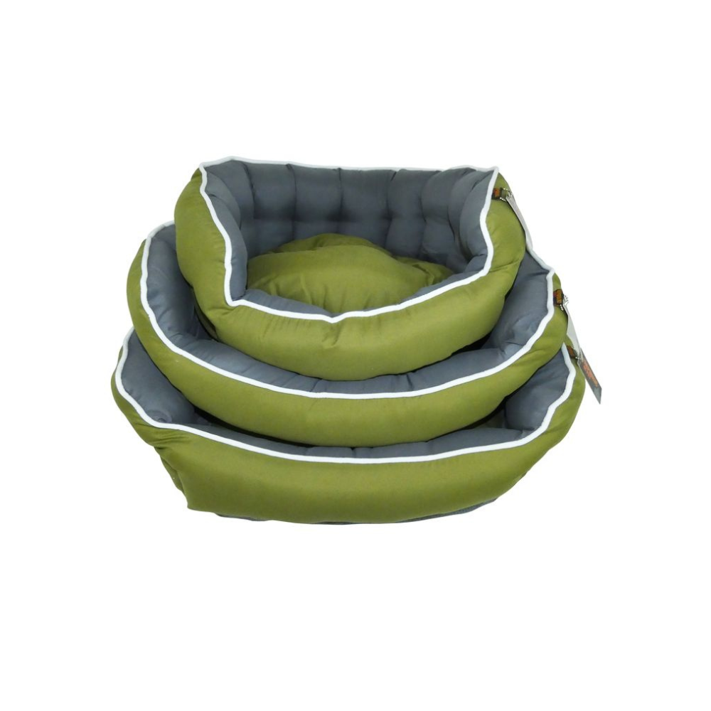 Snuggle Touch green bed with reversible cushion