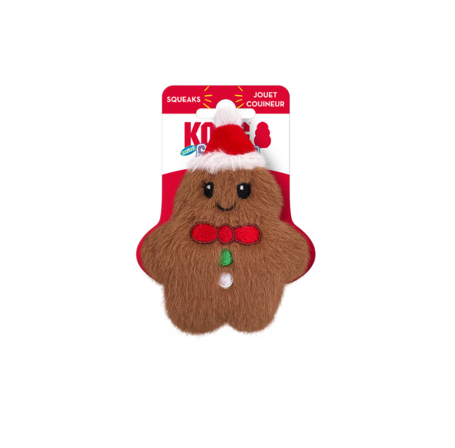 KONG Holiday Snuzzles Mini Gingerbread Brown XS