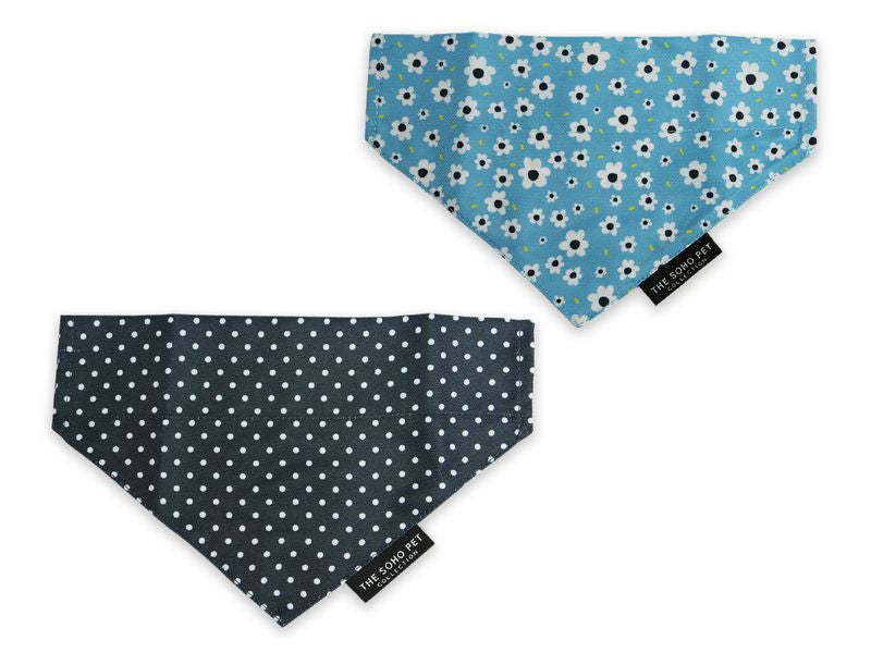 Soho Pet Bandana 2 pack Daisy/Polka dot - 100% recycled fabric