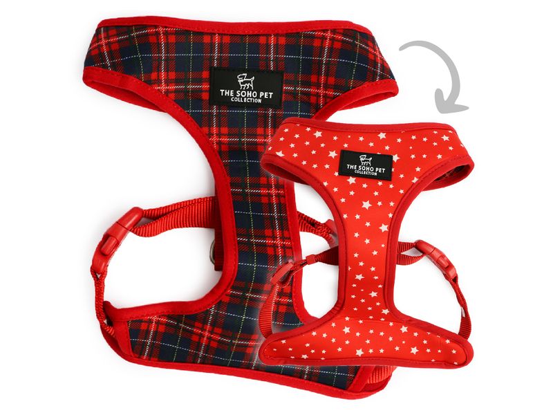 Soho Reversible Harness Tartan/Stars