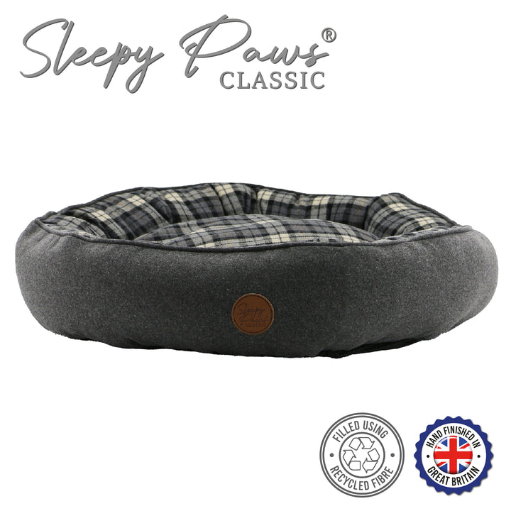 Sleepy Paws Tartan Donut bed