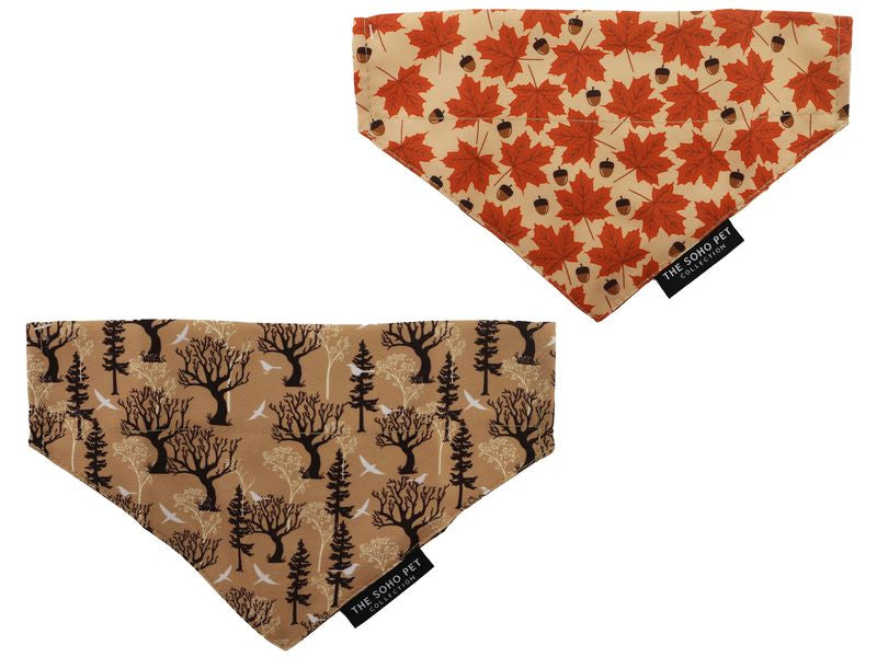 Soho Pet Bandana 2 pack Maple/Woodland - 100% recycled fabric