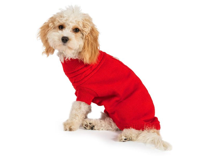 Dog cable knit jumper