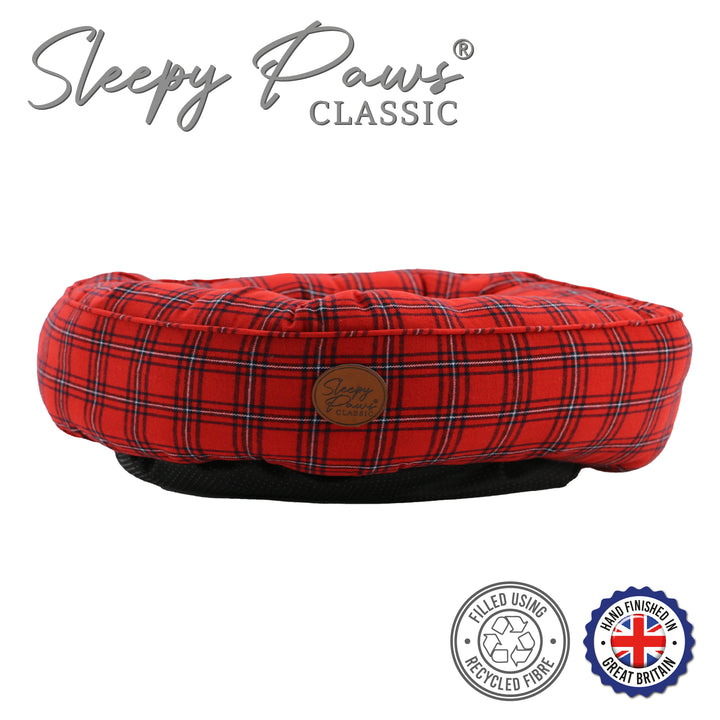 Sleepy Paws Tartan Donut bed