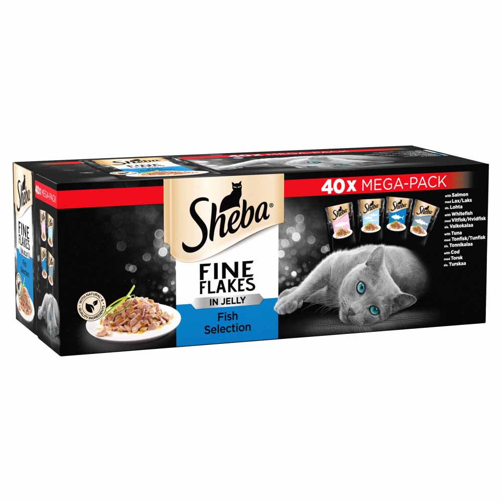 SHEBA cat food Fine Flakes Fish in Jelly Pouch 40x85g