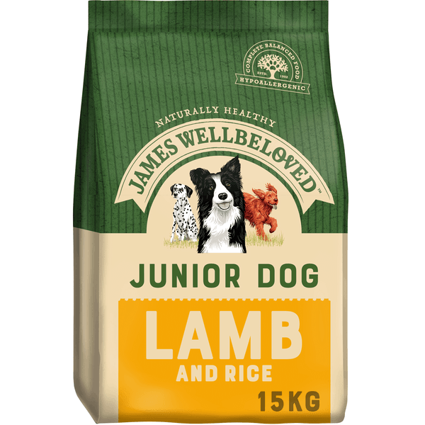 James Wellbeloved Junior Lamb Rice dog food 15kg Petworld